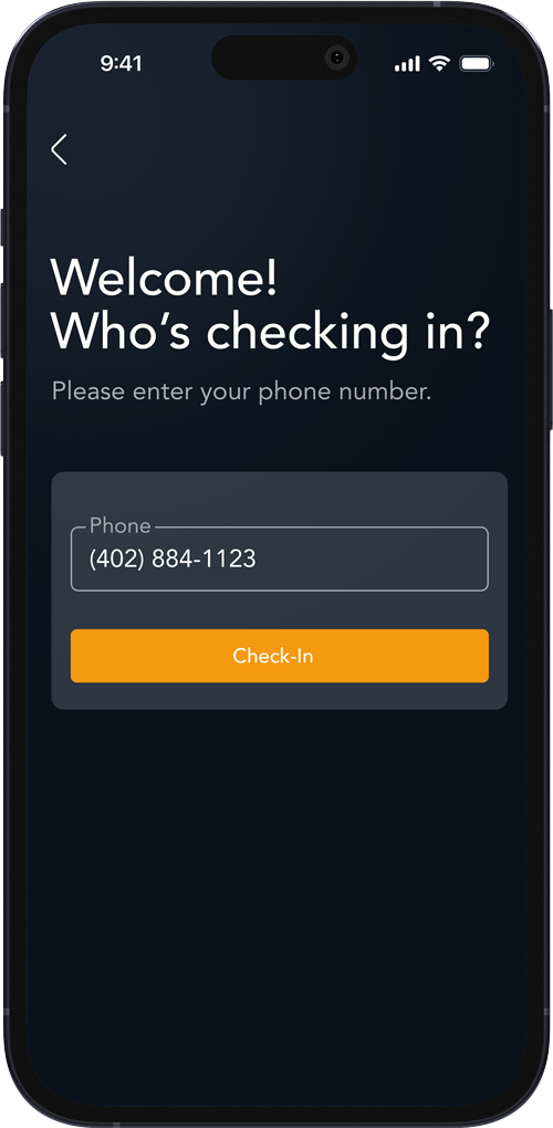 Checkin mobile screen grab